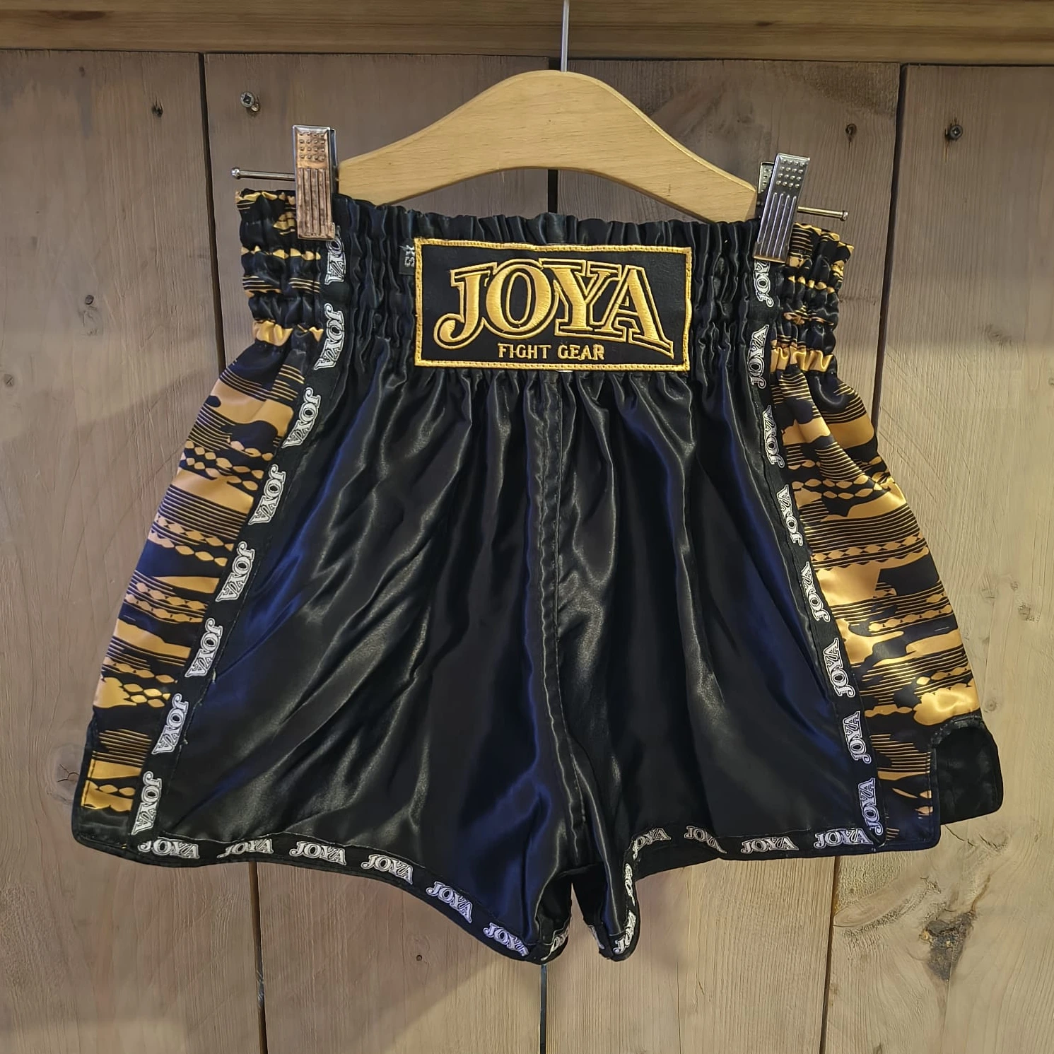 Kickboksbroekje camo goud